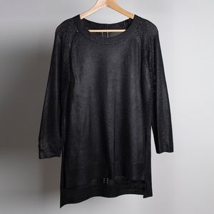 ICH 22 One of a Kind Designer Black Coated Sweater